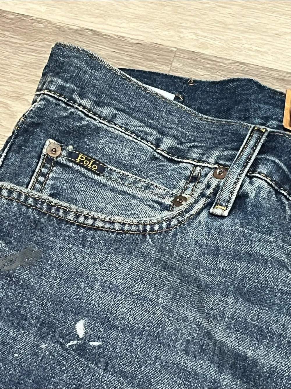 Polo Ralph Lauren Hampton Relaxed Straight Denim Shorts Blue Authentic Mens 46B